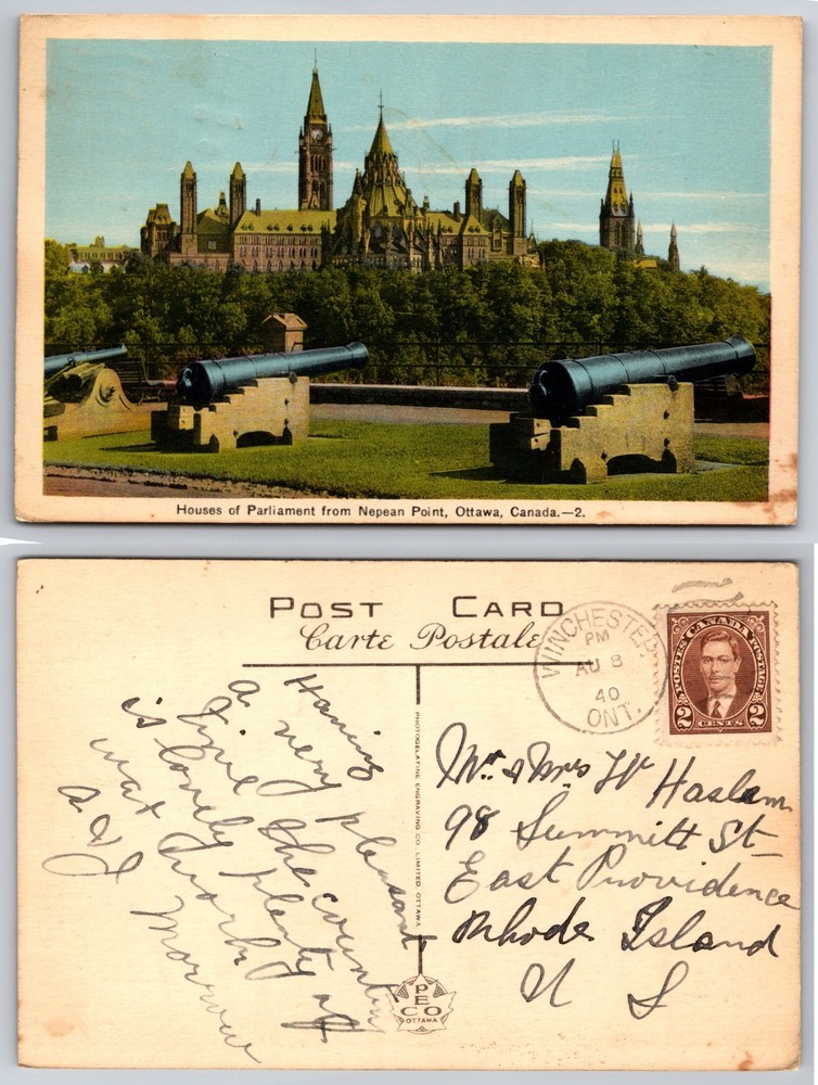 Houses Parliament Nepean Point Ottawa Canada Postcard