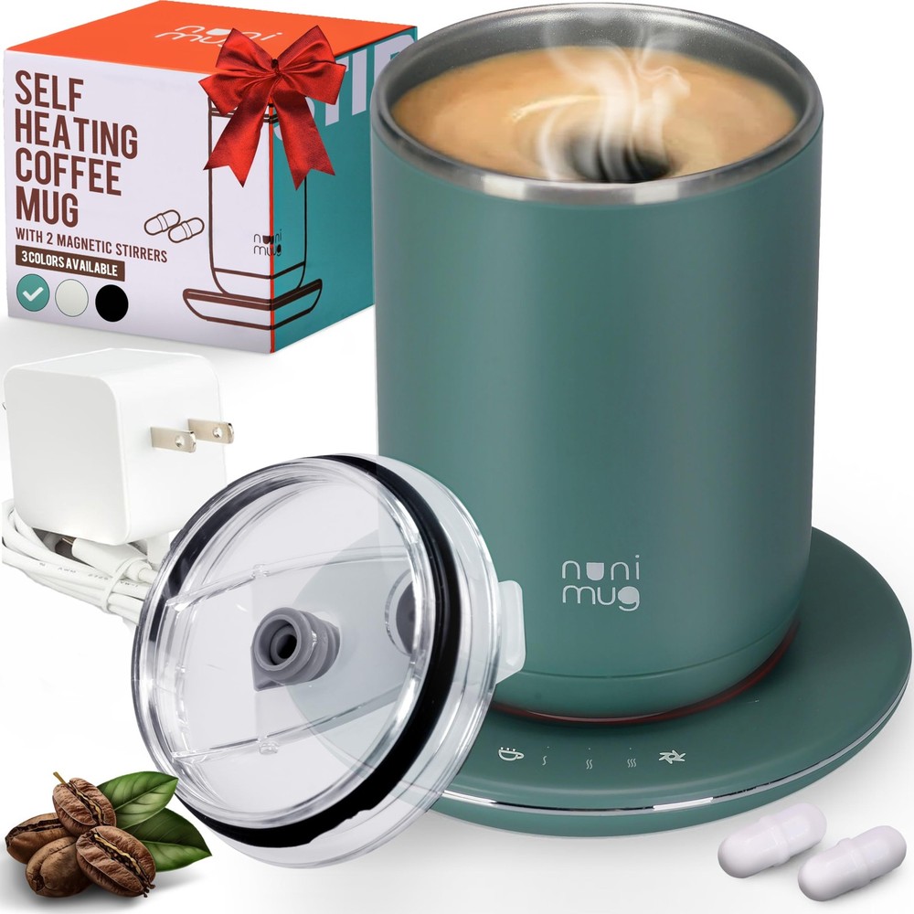 Self Stirring Coffee Mug 10oz Battery-Free Smart Dual Temp Control Auto Mix