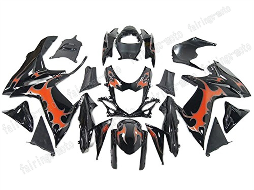 Black & Orange Fairing Kit for 2011-2023 GSXR 600/750 ABS Models