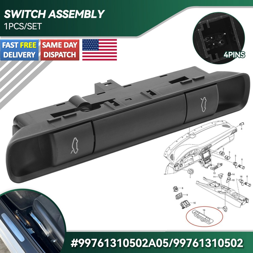 Hood and Decklid Release Switch FOR Porsche 911 997 987 Carrera 99761310502A05.