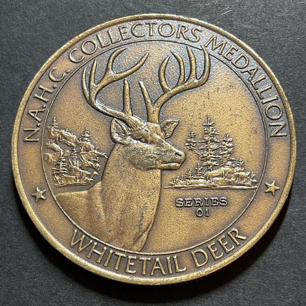 Vintage WHITETAIL DEER Animal American Hunting Club USA Token Medal Exonumia