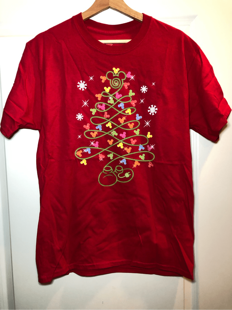 Mickey Mouse Christmas Tree Tshirt Men’s Size Medium