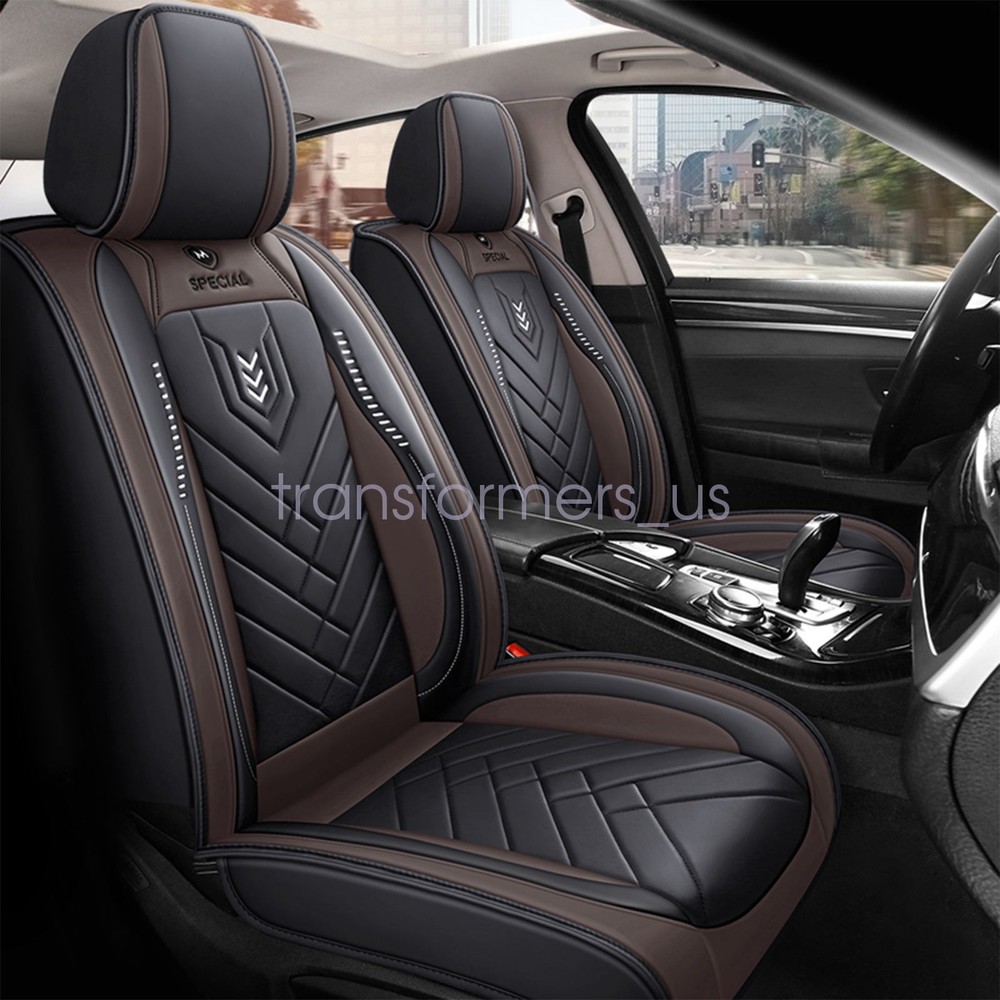 FOR 2007-2023 Chevy Silverado GMC Sierra 1500 2500 HD Leather Car Seat Cover Set