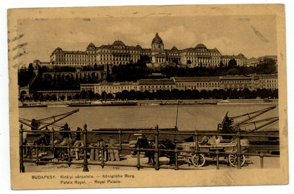 Royal Palace Budapest Hungary vintage postcard s023