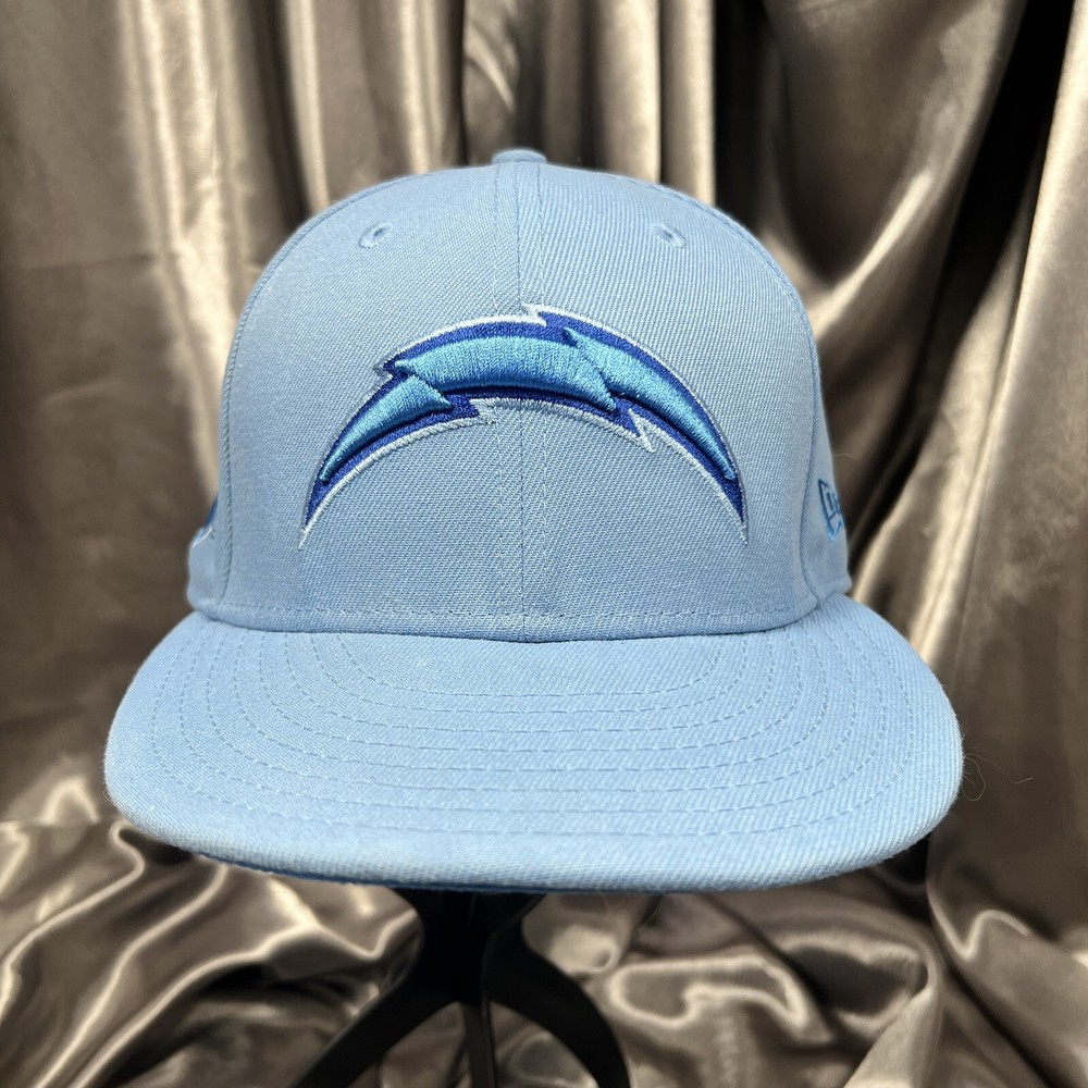 New Era Fitted Cap Sz 7.5 LA Chargers 50th Anniversary Pastel Baby Blue RARE