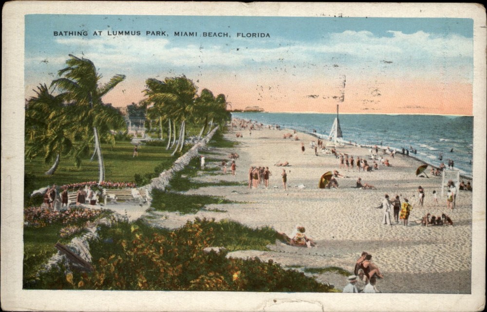 Bathing Lummus Park Miami Beach Florida vintage postcard n444