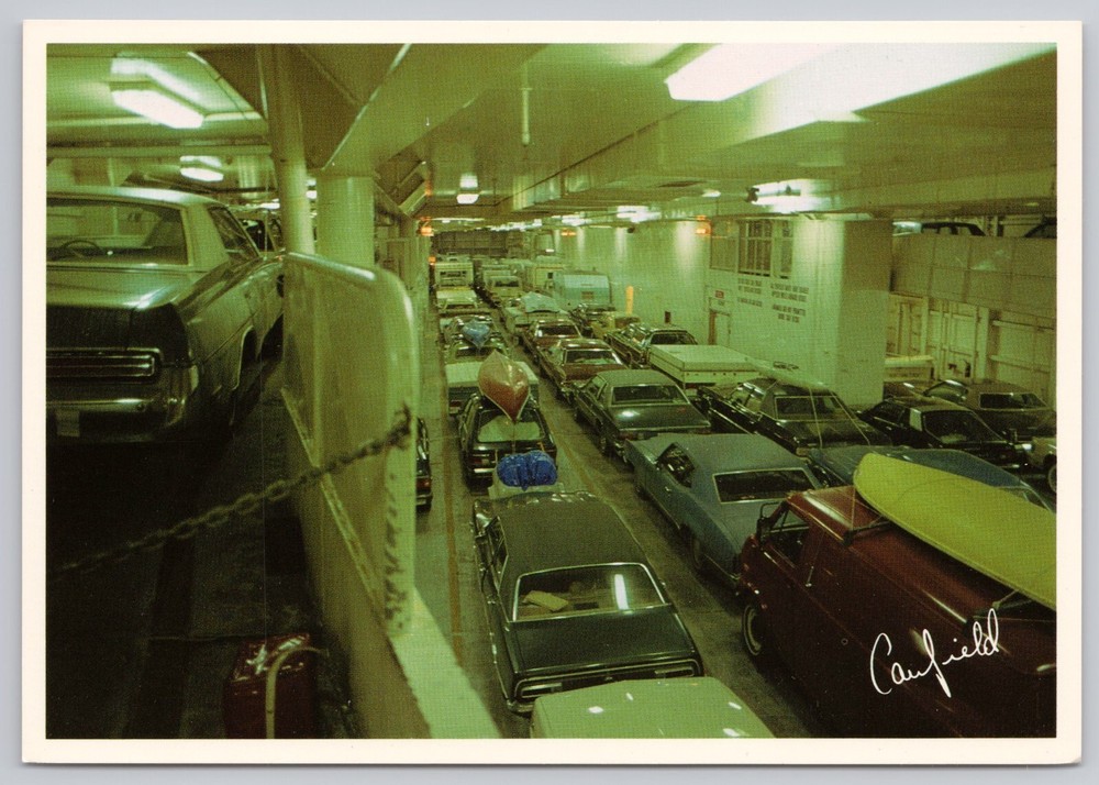 Georgian Bay Ontario Canada, MS Chi-Cheemaun Vehicle Cargo Hold Vintage Postcard