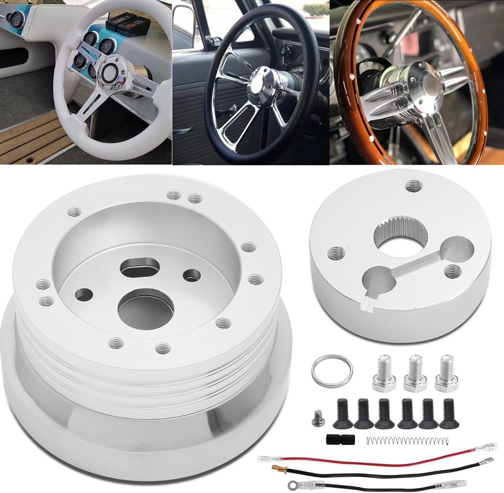 5 & 6 Hole Steering Wheel Polished Hub Adapter For GM Chevy Flaming River Ididit