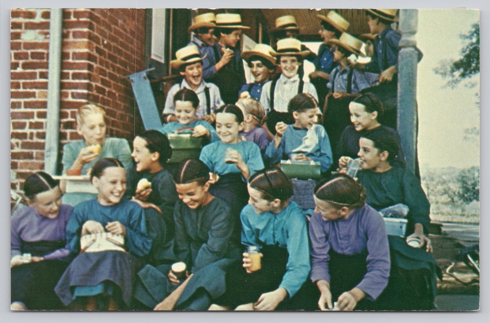 Amish Children School Lancaster PA Postcard Vincent Tortora Photo