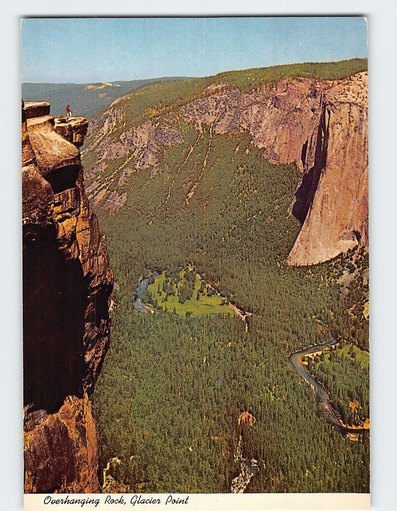 Postcard Overhanging Rock Glacier Point Yosemite National Park California USA