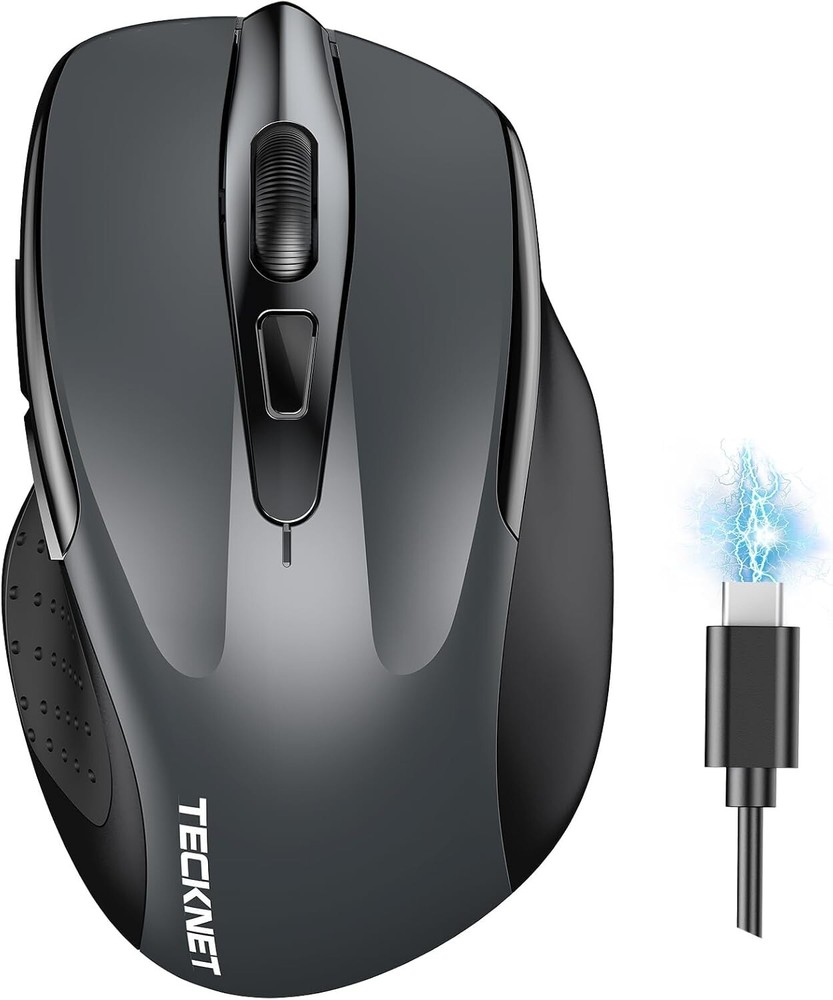 TECKNET Wireless Rechargeable Mouse 4800 DPI Silent BT 5.0 3.0 2.4G USB