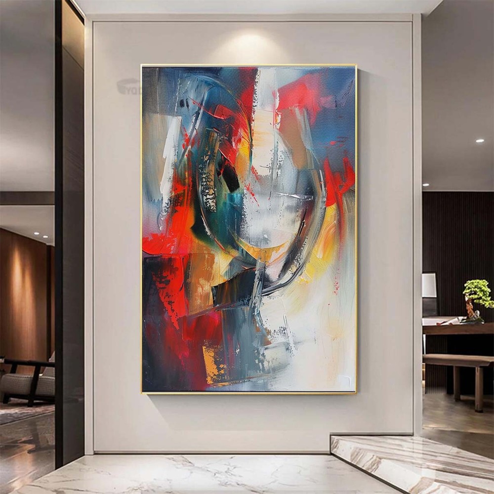 Modern Abstract House Decor Hand-painted oil painting on canvas Wall Art #013