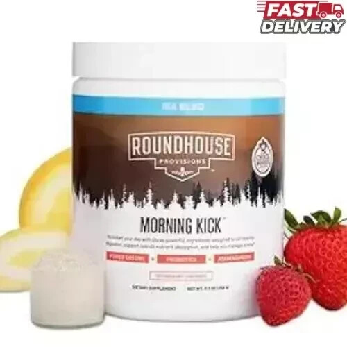 ROUNDHOUSE PROVISIONS MORNING KICK-DIGESTIVE POWDER-STRAWBERRY LEMONADE 9.1 0Z