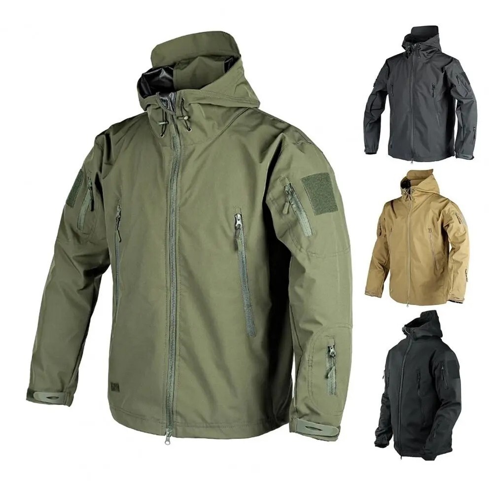 Tactical Jacket Mens Waterproof Military Coat Soft Shell Work Windbreaker Jacket