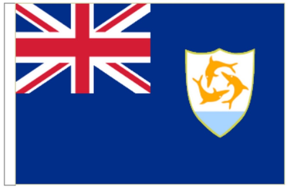 Anguilla Sleeved Courtesy Flag ideal for Boats 45cm x 30cm