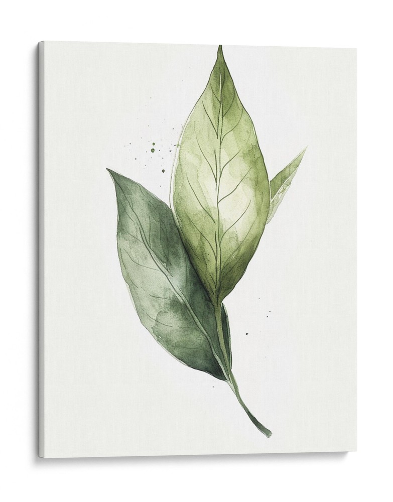 Hojas verdes botánicas estampado artístico, decoración del hogar inspirada en la naturaleza