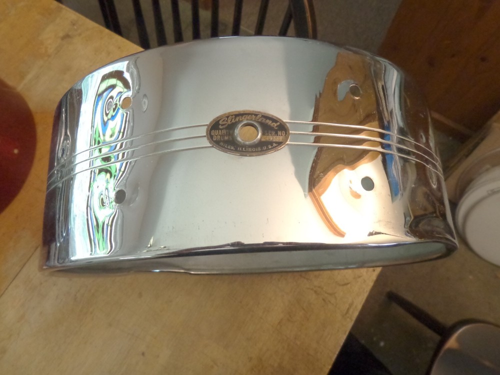 Slingerland Vintage 1960s Chrome over Brass Snare Drum Shell with Badge