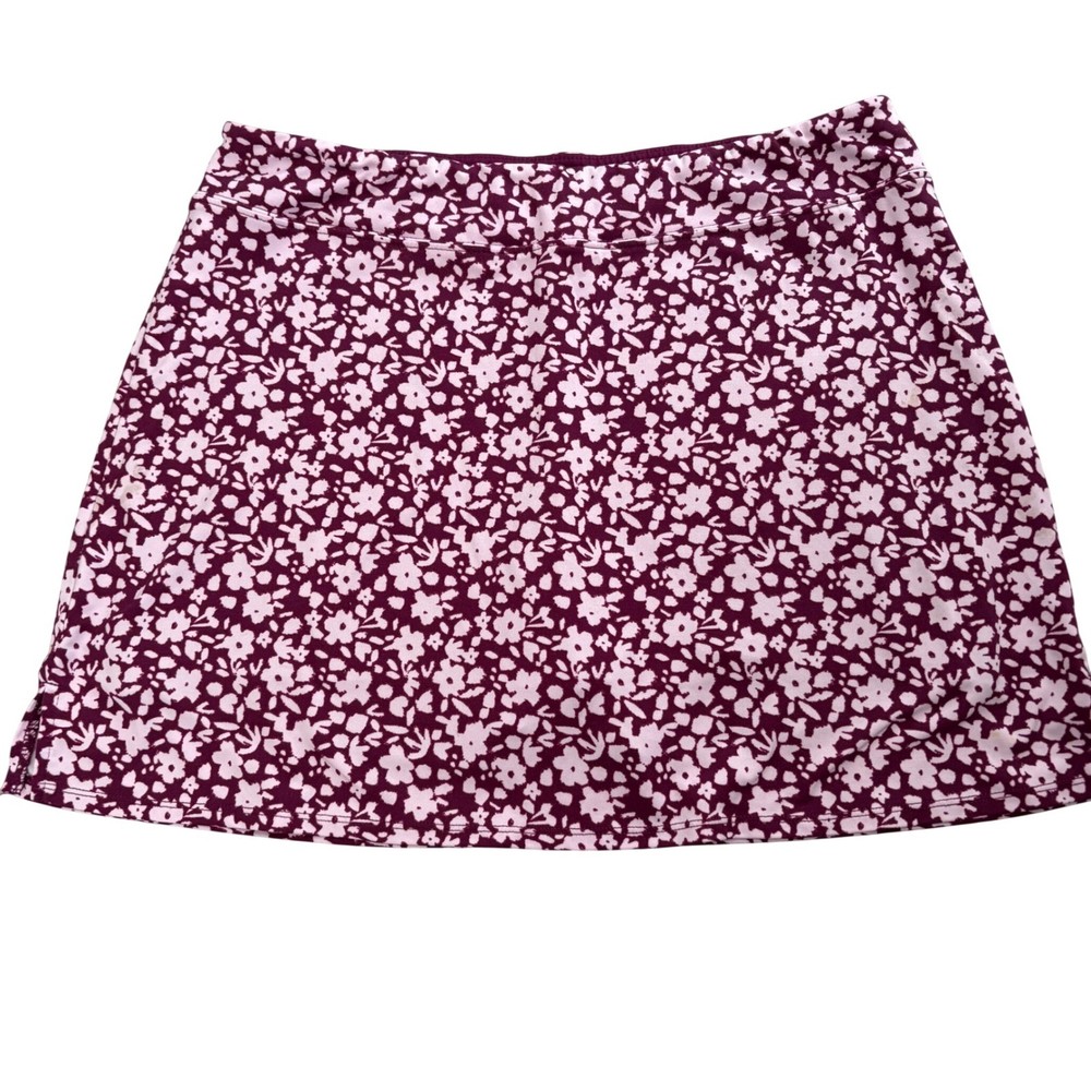 Tranquility by Colorado Clothing Floral Skort Plum Purple White Active Size LG