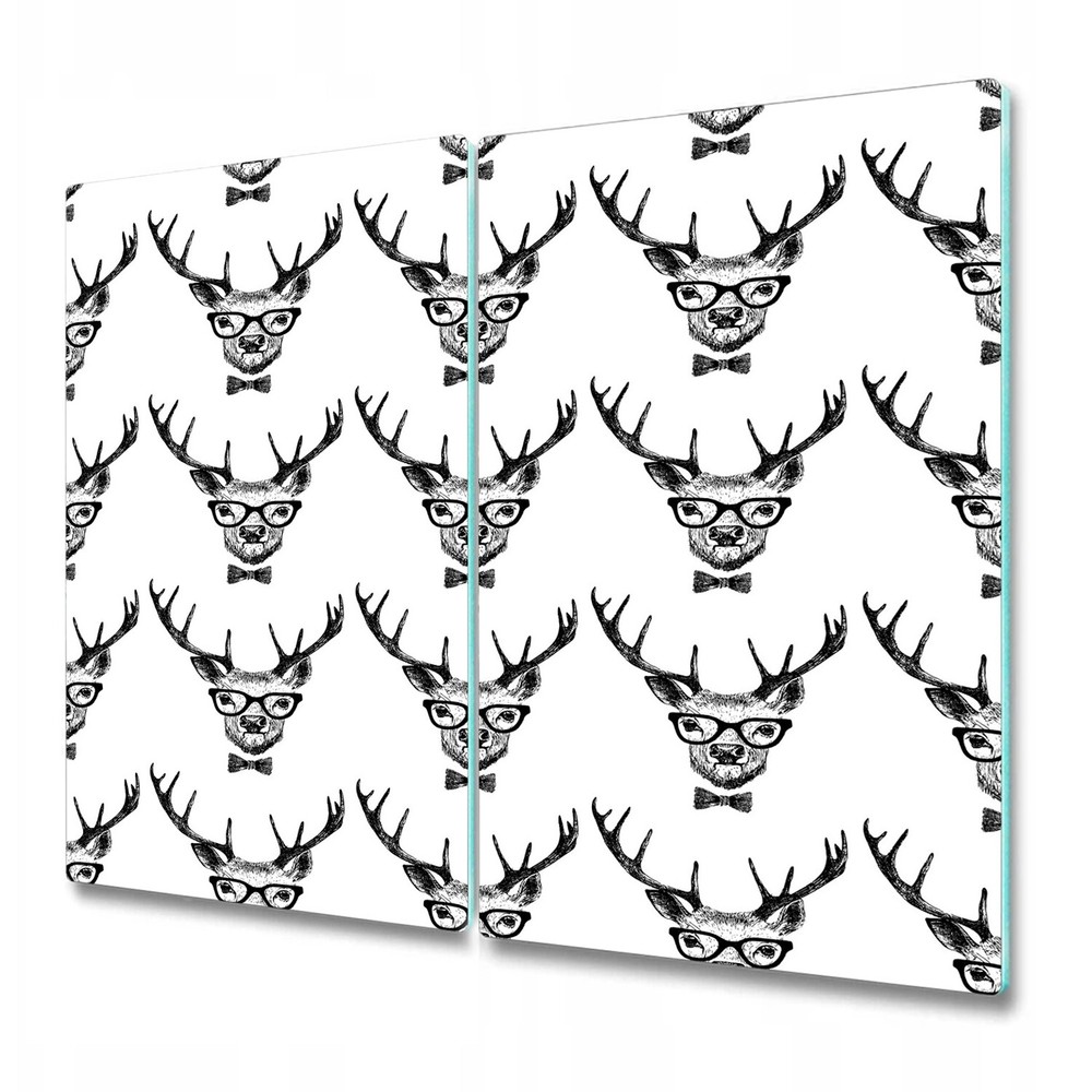 Glass Kitchen Chopping Board Utensil Dressed-up deer Hand-drawn 2x30x52
