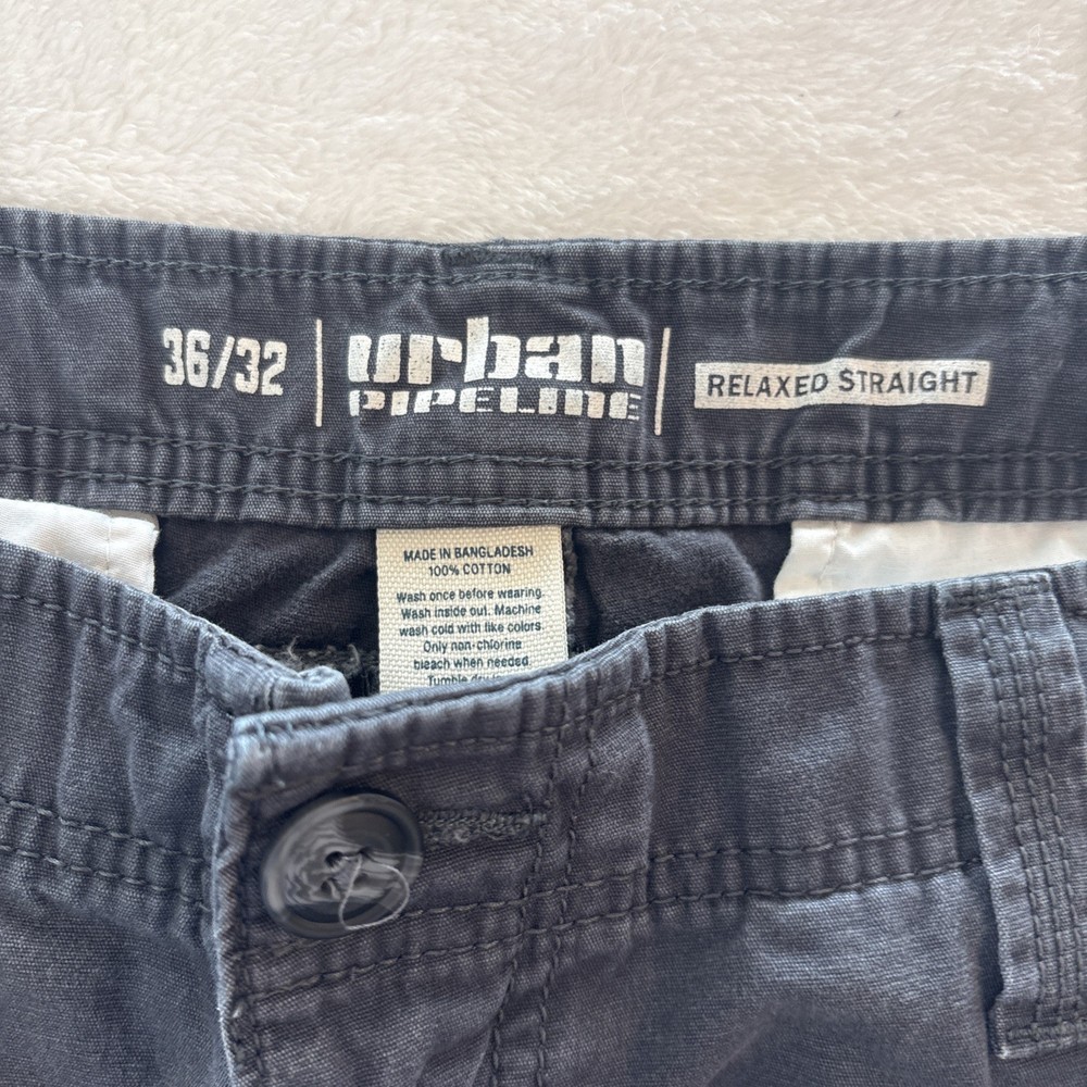 Vtg Y2K Mens 36X32 URBAN PIPELINE Military Cargo Pant Wide Leg Baggy Paratrooper