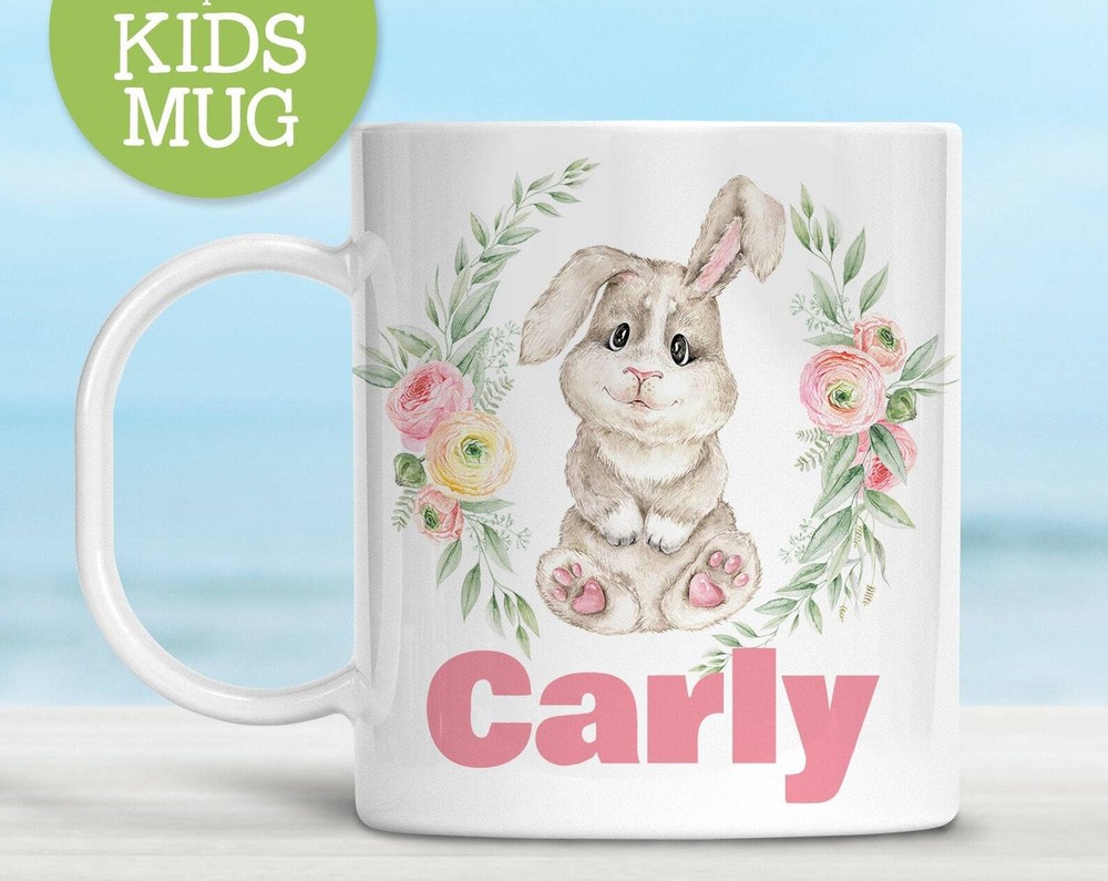 Personalized Kids Easter Bunny Cup Easter Gift For Grandkids Dishwasher