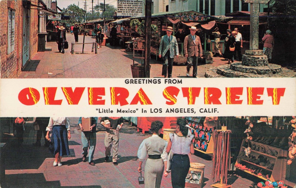 Greetings From Olvera Street - Los Angeles California CA - Postcard