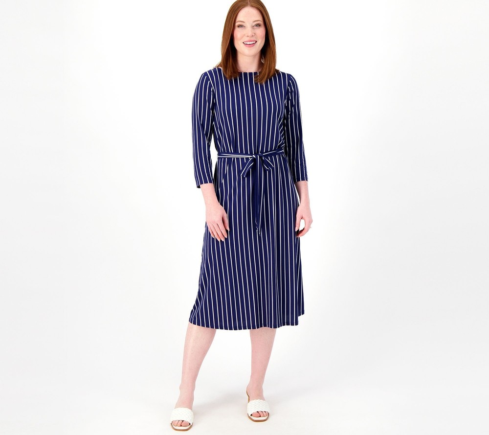 Girl With Curves Women's Dress Sz XL Striped Knit Black A592999