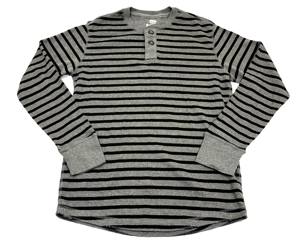 Roebuck & Co Thermal Shirt Mens Medium Tall Gray Waffle Knit Long Sleeve EUC Tee