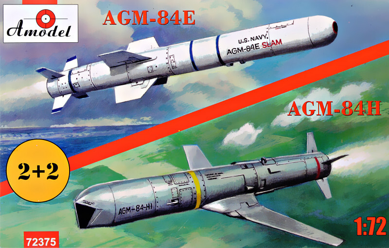 AMODEL 72375 AGM-84E and AGM-84H on trolleys  Scale 1/72 - Plastic model kit
