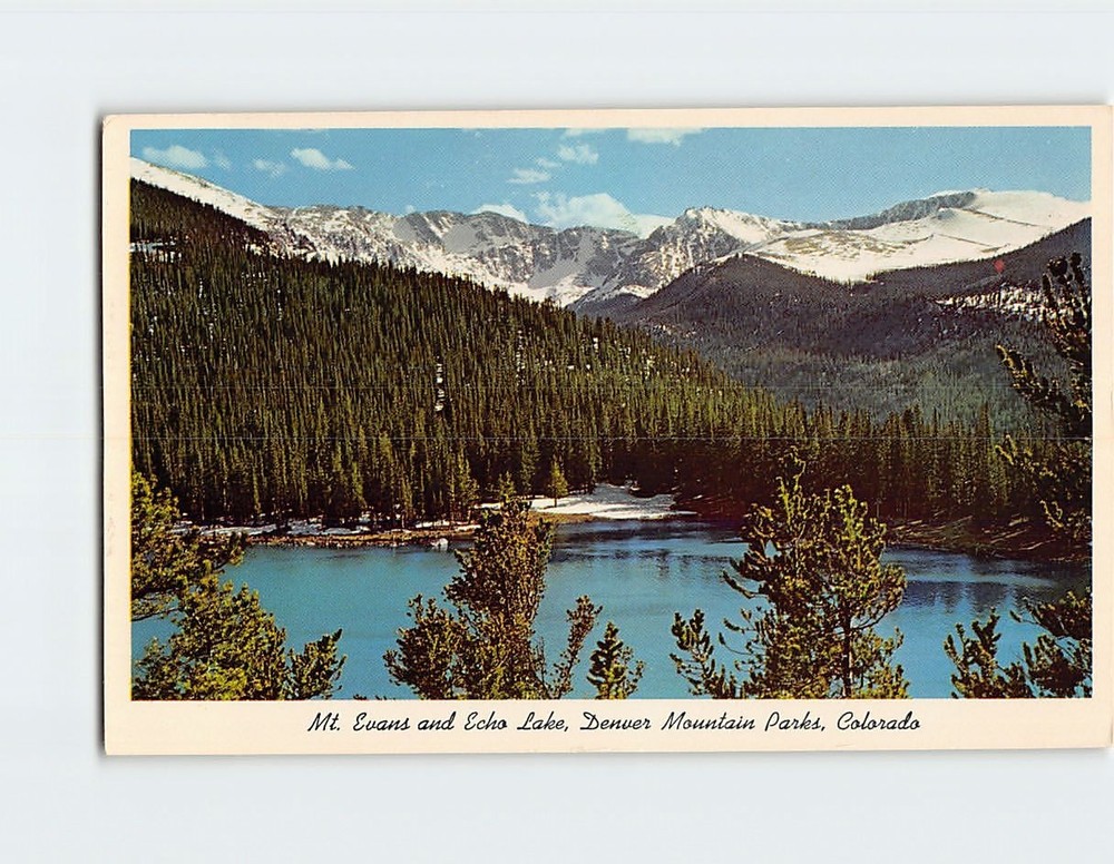 Postcard Mt Evans and Echo Lake Denver Mountain Parks Colorado USA North America