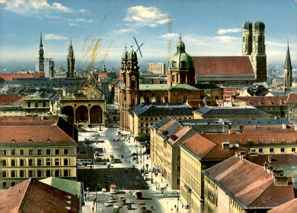 Munich Ludwigstrasse View, 1940s War Destruction Postcard