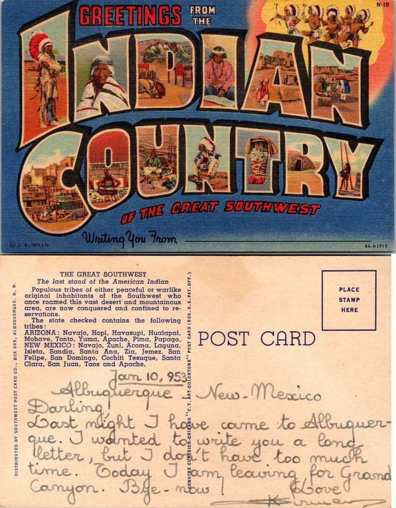 Greetings From Indian Country The Great Southwest New Mexico NM Postcard