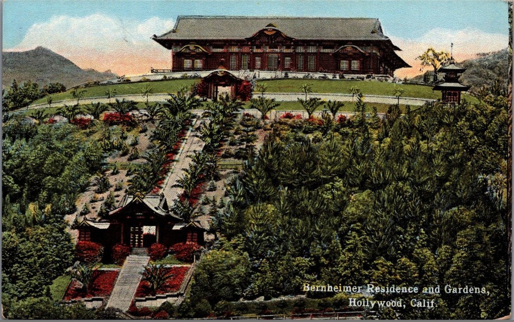 Bernheimer Japanese Gardens Hollywood Calif. M. Kashower Postcard c.1910s
