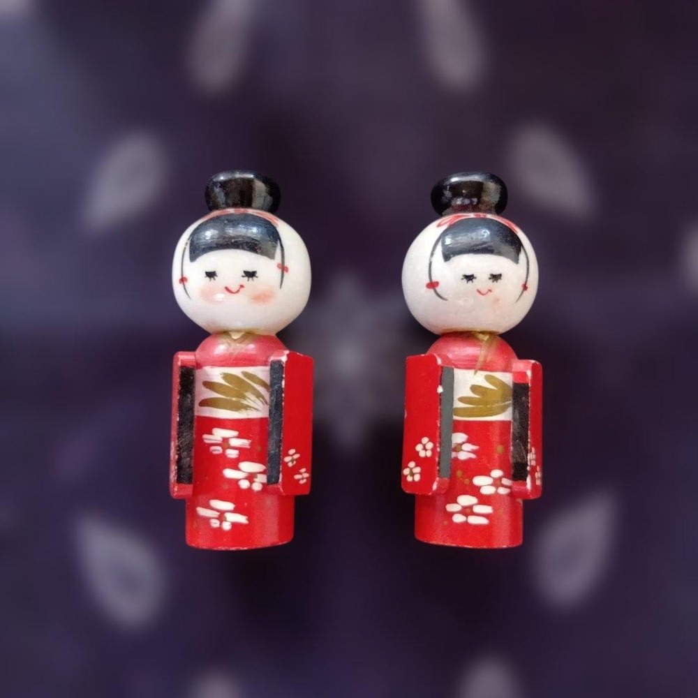 Kokeshi Red Kimono Set 2 Pieces Traditional Japanese Outfit