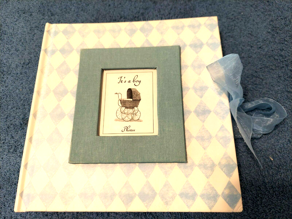 New Seasons Baby Boy Blue Diamonds Acid Free Paper Photo Album 7.5