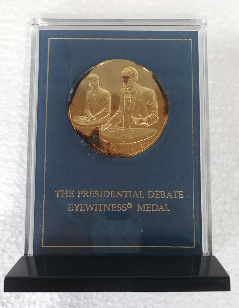1976 The Presidential Debate Eyewitness Medal 24KT Gold On Sterling Silver