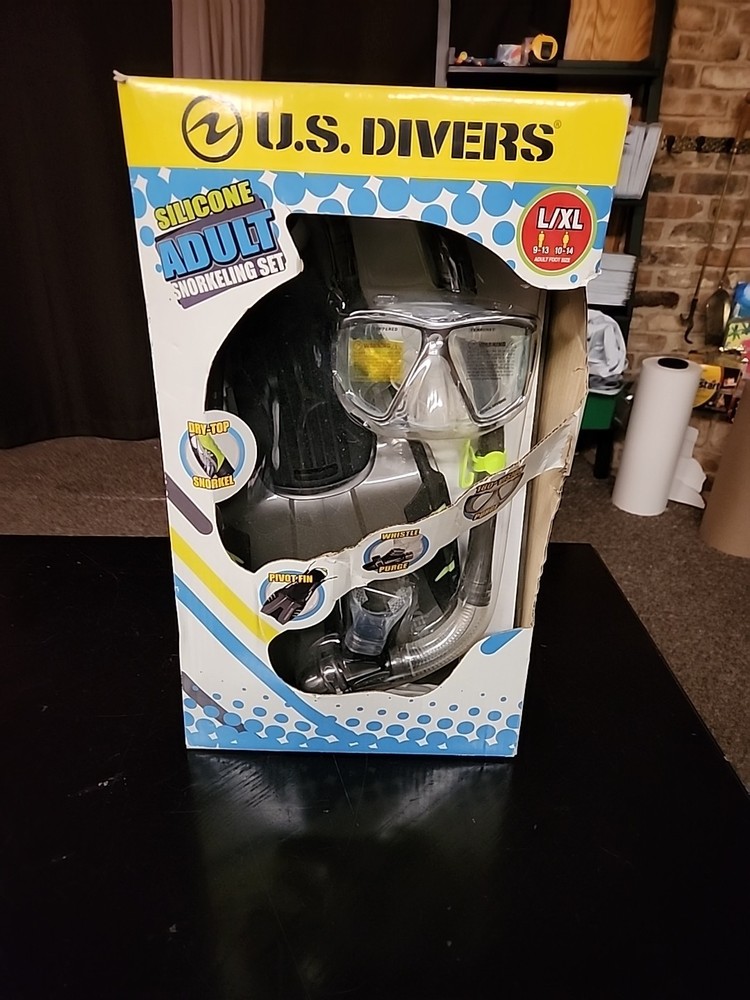 US DIVERS Silicone Adult Snorkeling Set 1008663 L/XL New