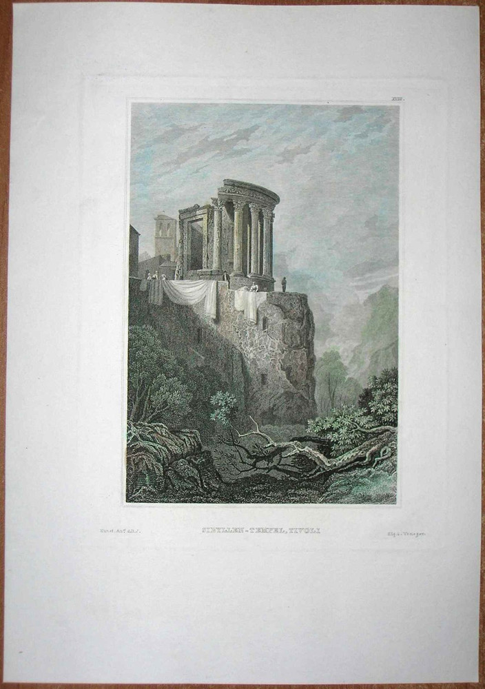 1833 Meyer print SYBIL TEMPLE, TIVOLI, LAZIO, ITALY, #18