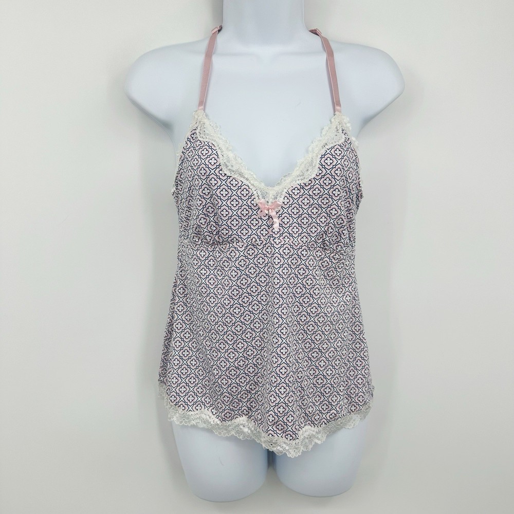 Vintage Y2K Style Camisole Top Size Medium Coquette Babydoll V Neck