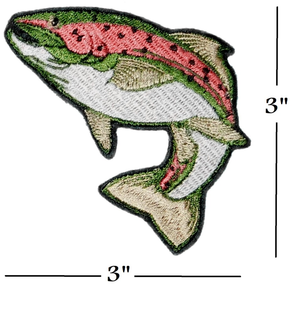Rainbow Trout Iron-On Sew-On Patch for Fishing Hunting Camping Trophy Enthusiasts