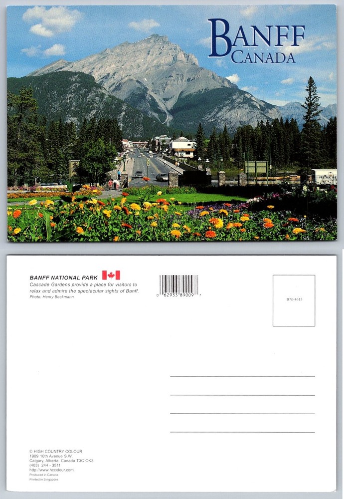 Banff Canada Postcard Cascade Gardens Mountain Town Alberta Rockies Scenic