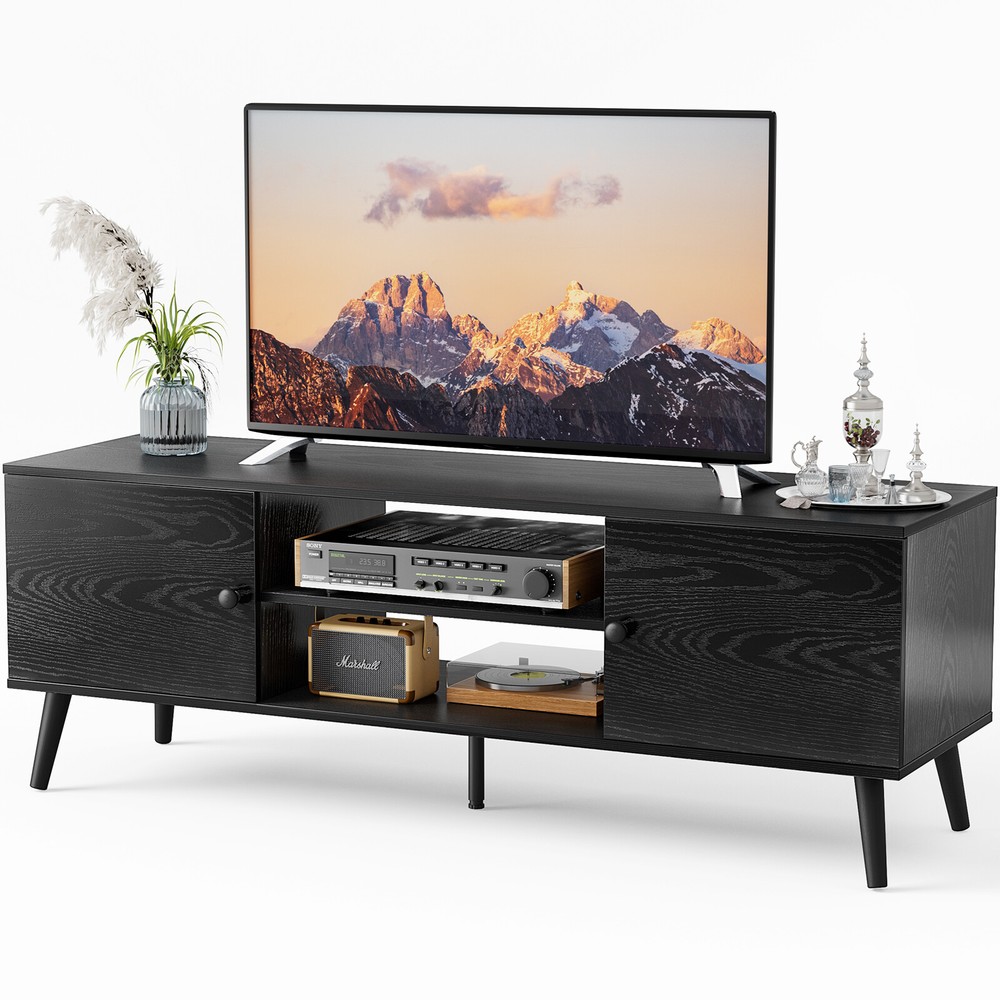 60-inch TV media console with adjustable shelves for living room or bedroom-image