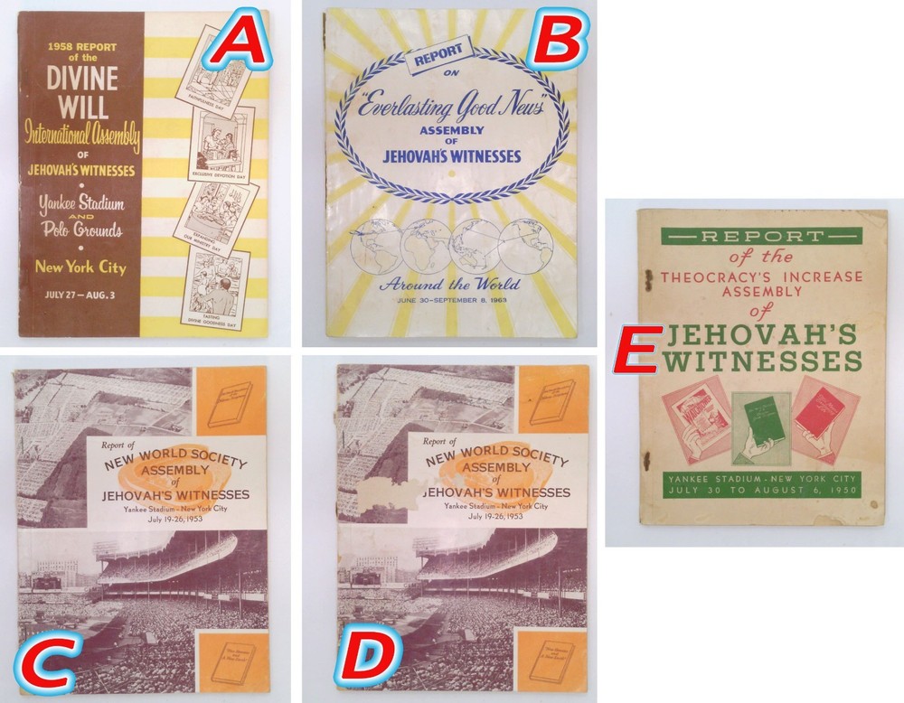 ✅  Vintage~1950/53/58/63~Jehovah’s Witnesses~Assembly Reports