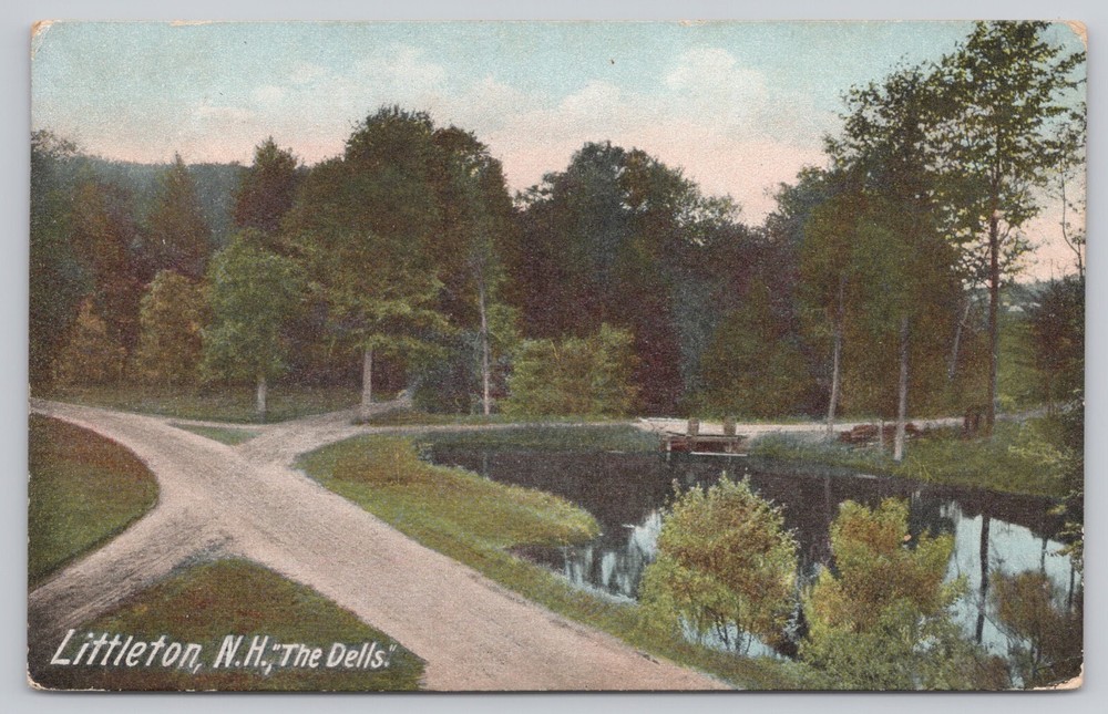 Littleton New Hampshire, The Dells Scenic View, Vintage Postcard