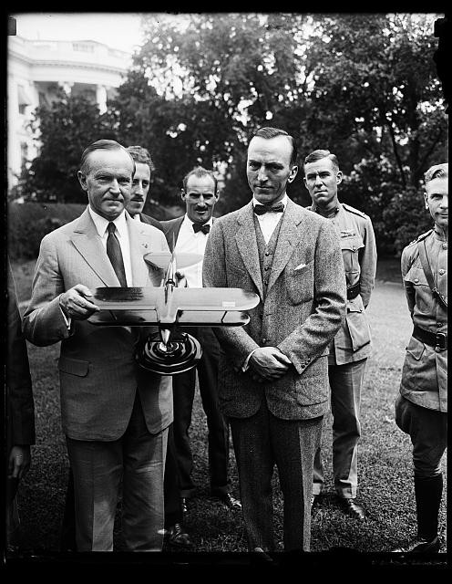 Photo:Calvin Coolidge with model airplane. White House, Washington, D.C.