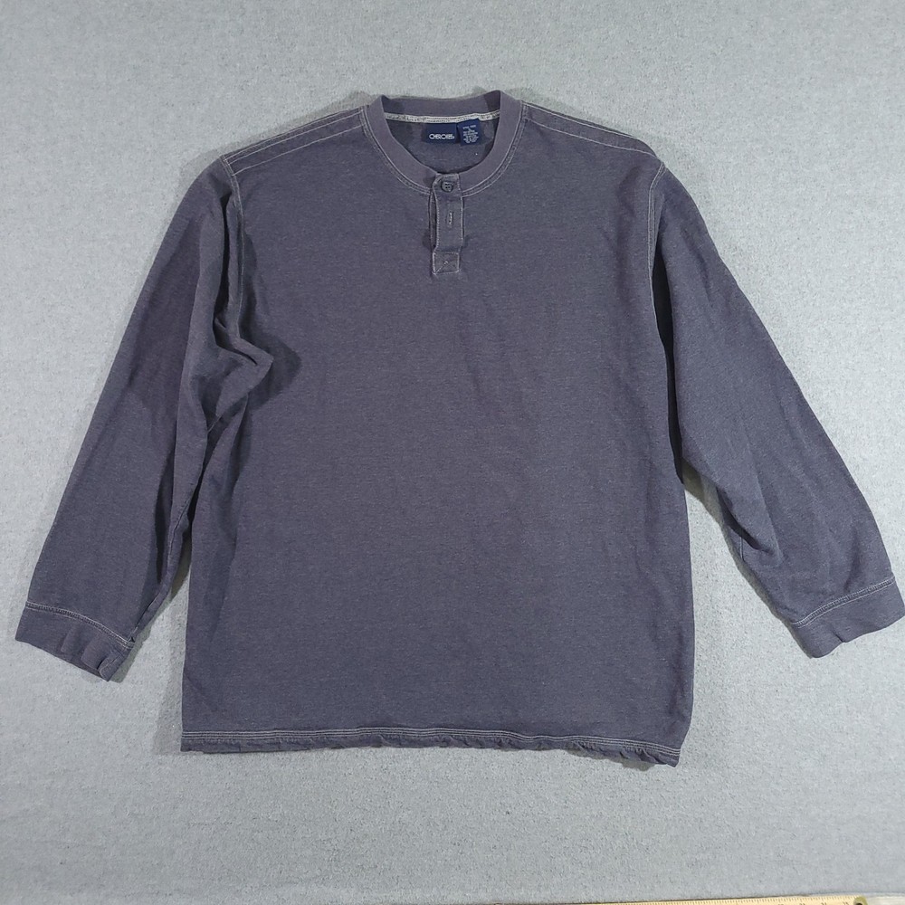 Cherokee Vintage Y2K Thermal Knit Henley Blue Shirt Men's Size XL Grunge