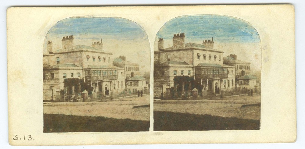 G5111~ ENGLAND – Devonport - Mount Wise 1850s-60s Tinted Stereoview
