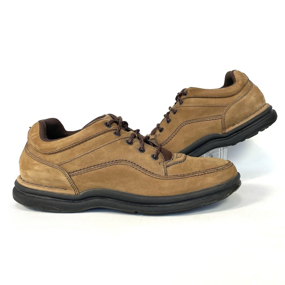 Rockport World Tour Classic Nubuck Leather Shoes Mens 11 Brown Comfort Walking