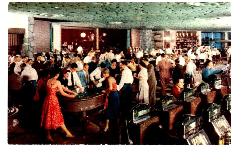 Vintage 1950s Postcard Flamingo Hotel Casino Interior - Las Vegas, Nevada