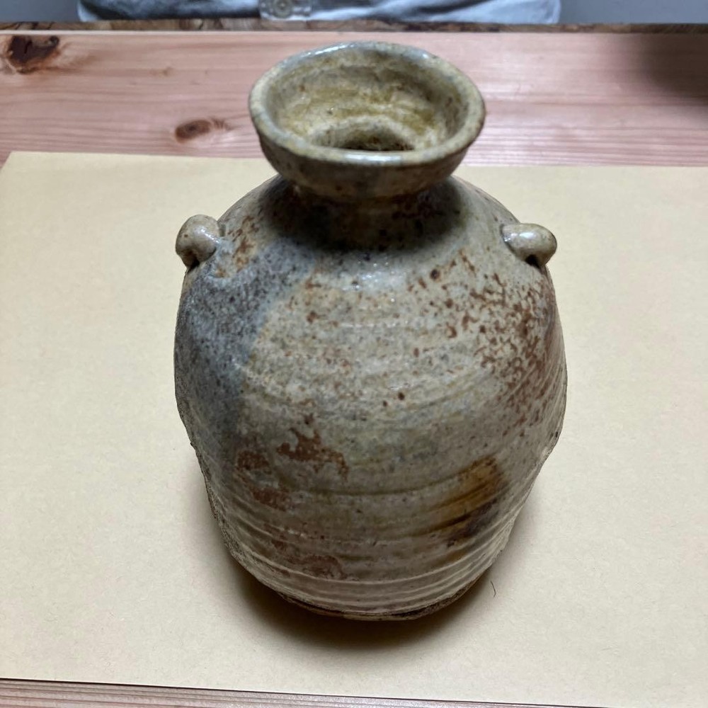Japanese Style Bizen Ware Single Flower Vase, Tokkuri, Pottery